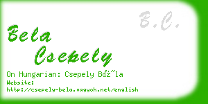 bela csepely business card